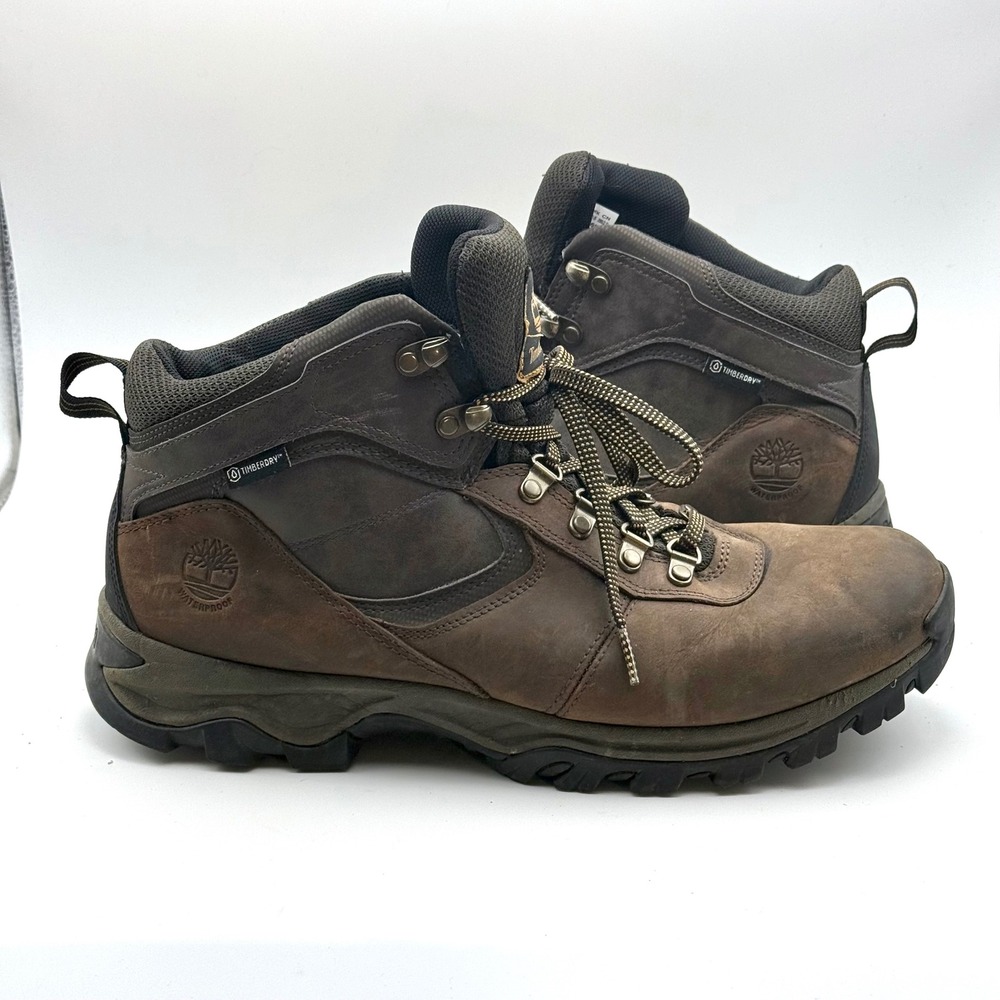 Timberland White Ledge Mid Hiking Boots Mens 11.5 Brown Waterproof Leather A6960